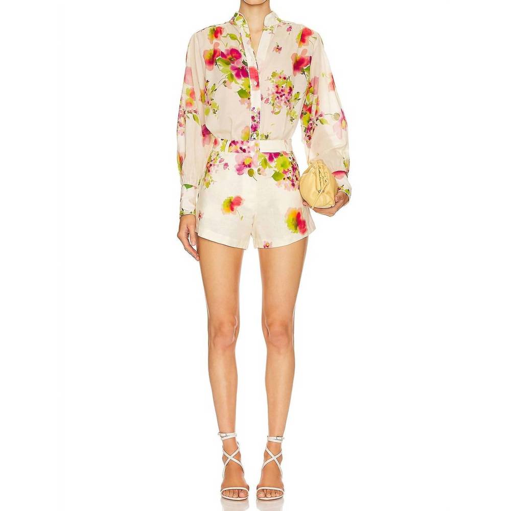 NEW KARINA GRIMALDI floral print short in white